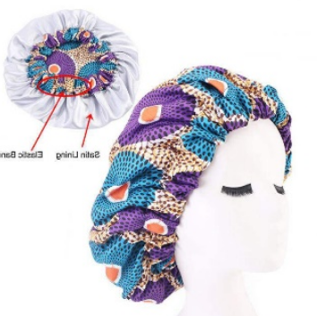 YBL Ankara Premium Bonnet-Turquoise & Purple