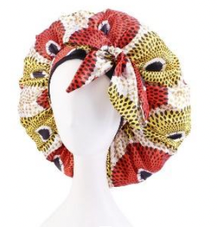 YBL Satin Silk Bonnets- Ankara Red