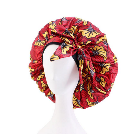 YBL Satin Silk Bonnets- Red + Yellow