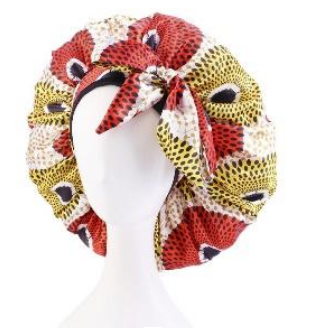 YBL Satin Silk Bonnets-  Ankara Red